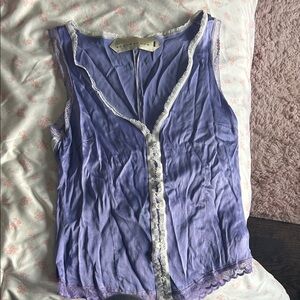Purple Lace Trim Tank Top